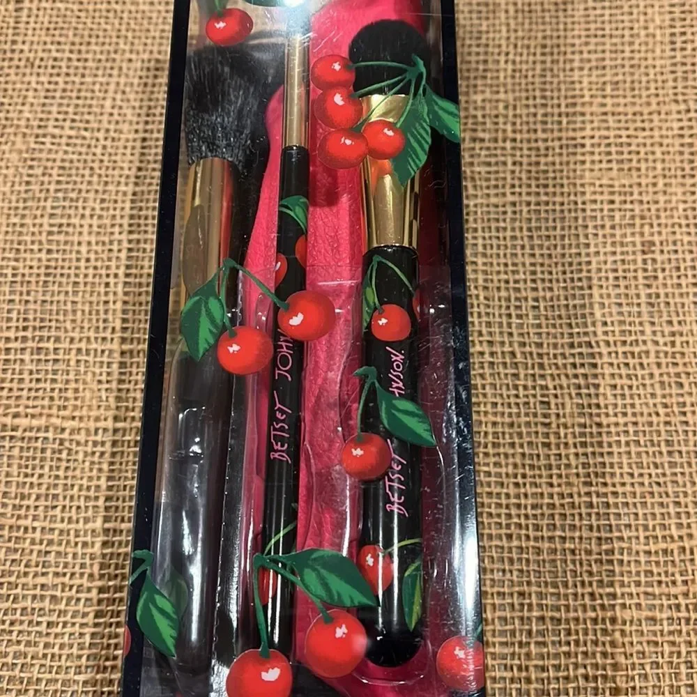 Betsey Johnson Cherry Design Brush Set with Case